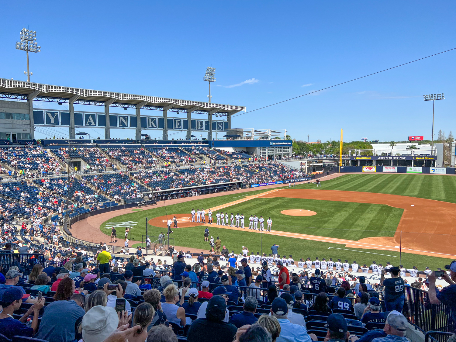 New York Yankees spring training game at George M. Steinbrenner Field in Tampa, Florida