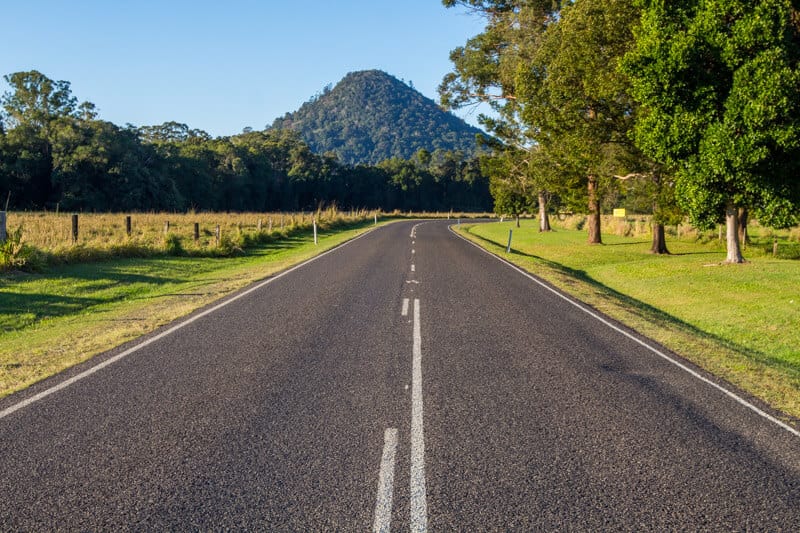 Road leading to mountain  through Noosa Hinterland