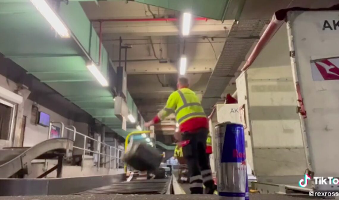 Baggage handlers caught hurling luggage to the ground and laughing on video