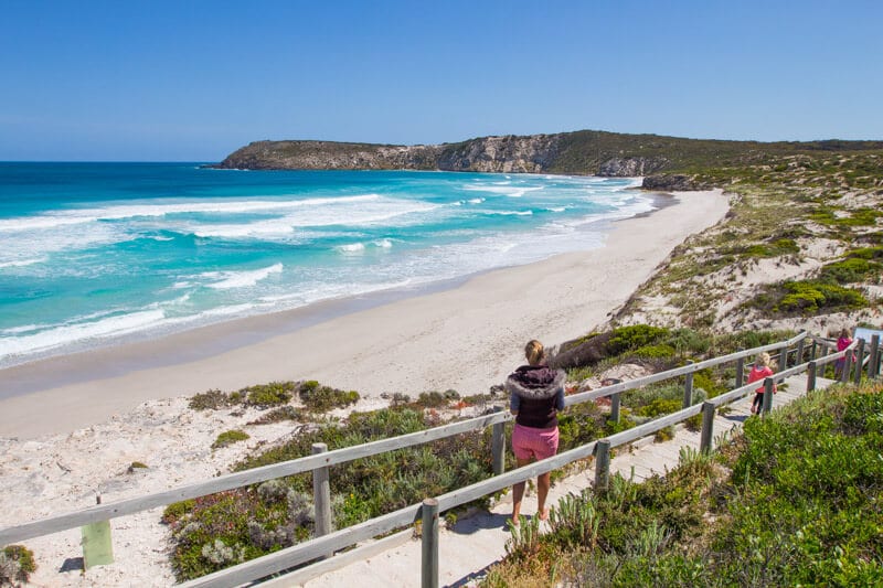 people looking at the wild surf on Pennington Bay i