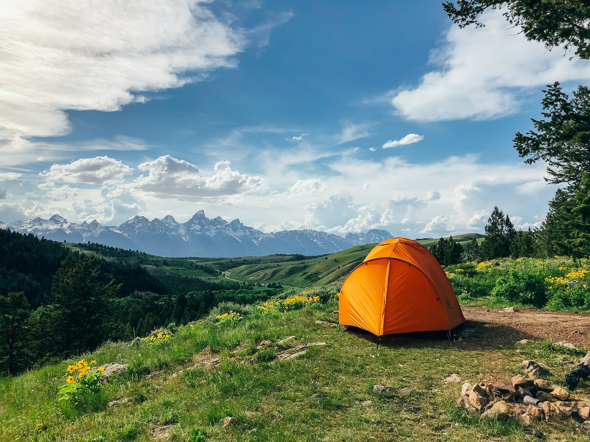 Camping trip in Gros Ventre River Valley, Wyoming with views of the Tetons (photo: Jesse Gardner)