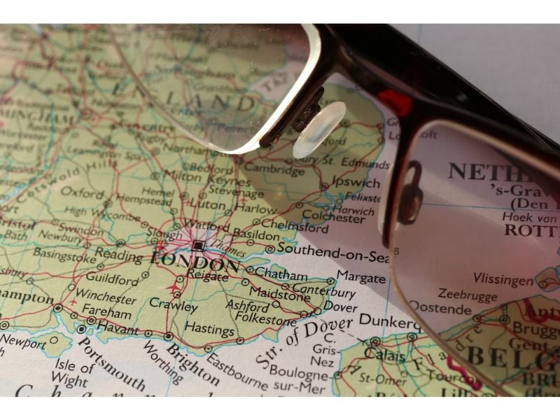 Eye Glasses and London Map