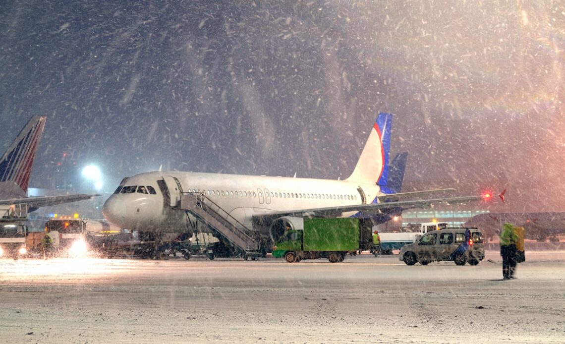 ‘Disgraceful’: Kids sleep on airport floor as flights delayed by snow