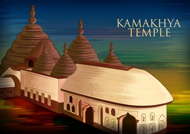 An artists impression of Kamakhya Temple