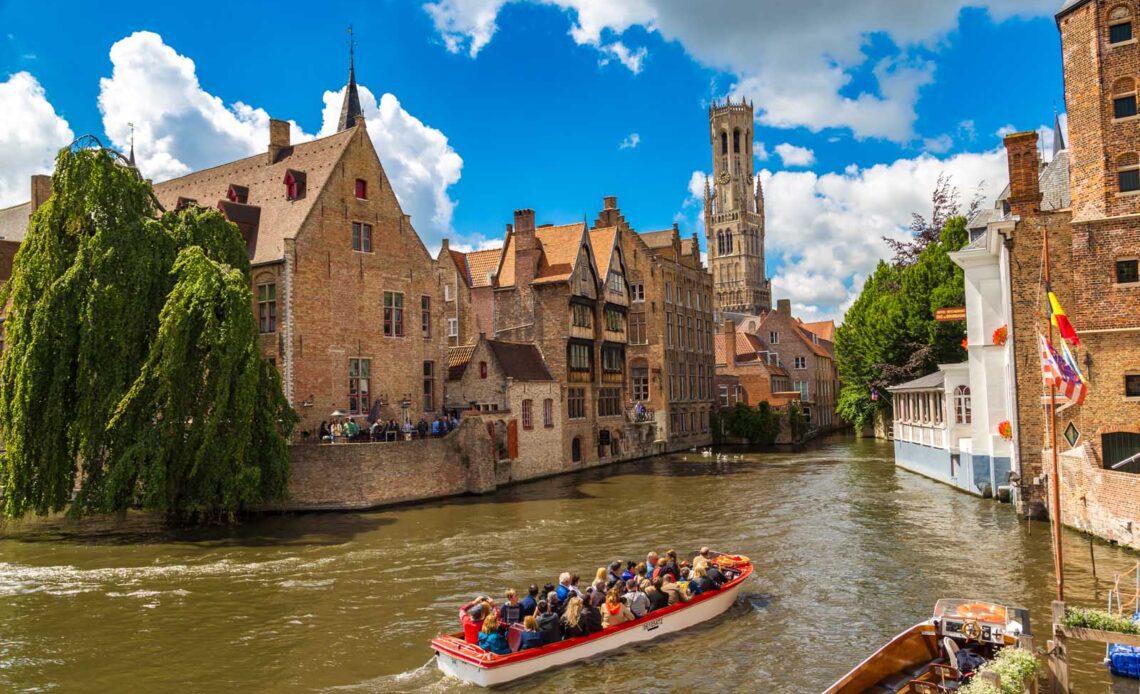 things to do in bruges belgium belfry tower and canal at Quay of the Rosary
