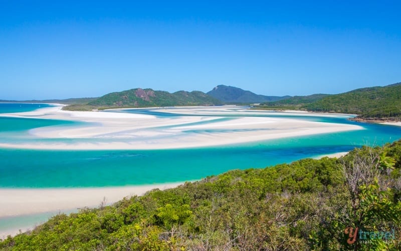 swirling sand and waters at Whitehaven Beach, Queensland, Australia