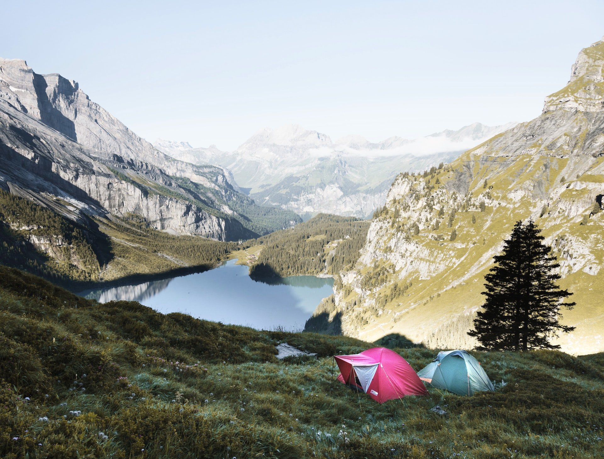 Camping at Oeschinen Lake in Switzerland (photo: Dino Reichmuth)