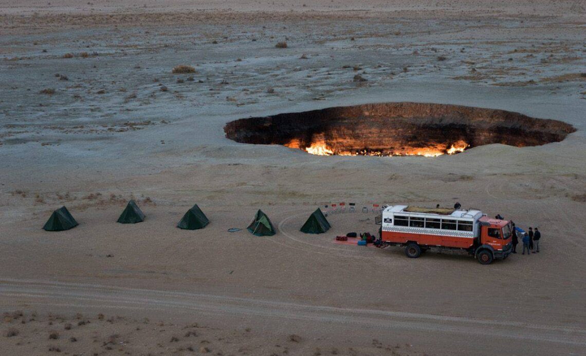 Darvaza Gas Crater Camping At The Door To Hell Turkmenistan