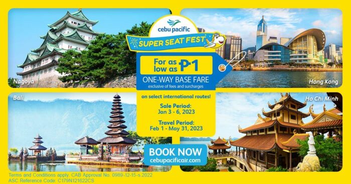 Cebu Pacific 2023 special P1so sale for international routes