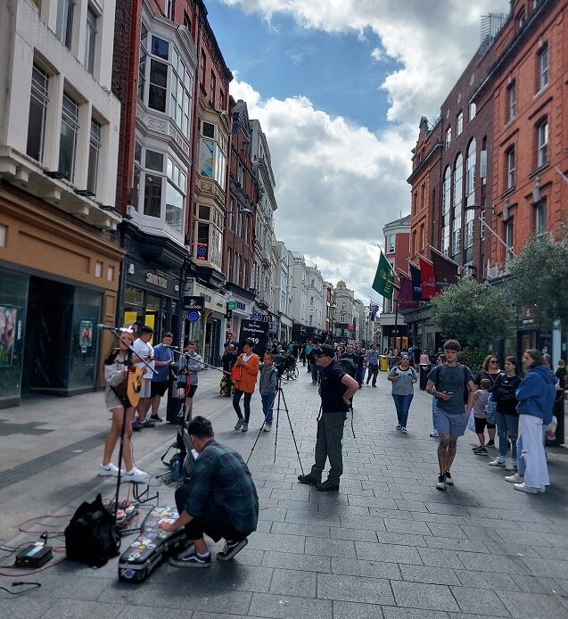 pedestrian street in Dublin city center