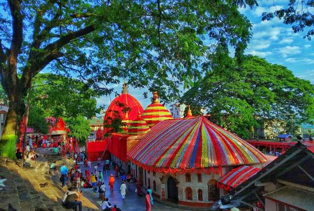 Florally decorated exteriors of the Kamakhya Temple near Guwahati