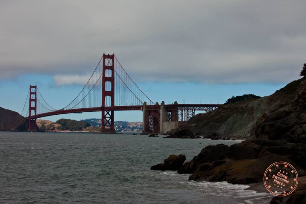 weekend trips from san francisco with golden gate bridge cloudy day overlooking the ocean