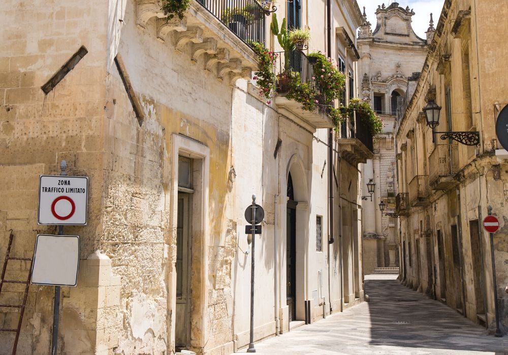 The streets of the historic centre of Lecce