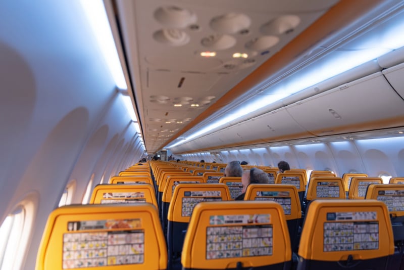Interior of a Ryanair plane