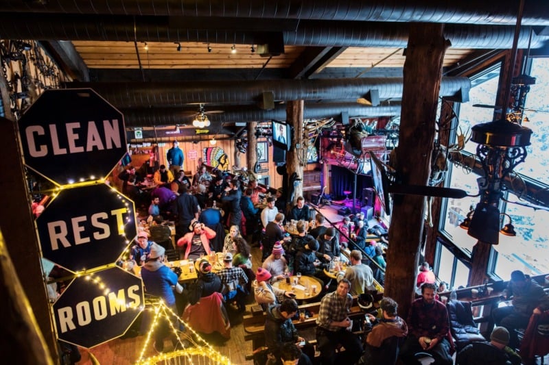 The Mangy Moose, one of the best bars in Jackson, Wyoming in the  Teton Village area.