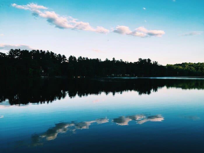 reflection of clouds in water