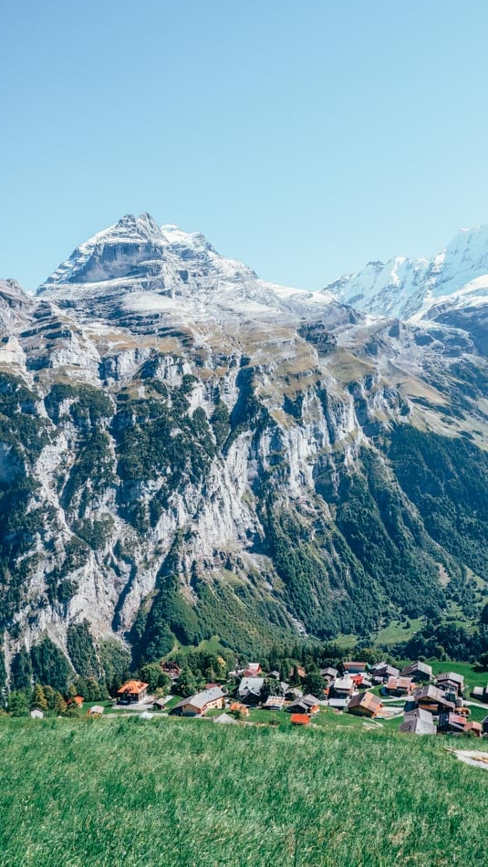 view of gimmelwald and the alps in switzerland on a 5-day switzerland itinerary