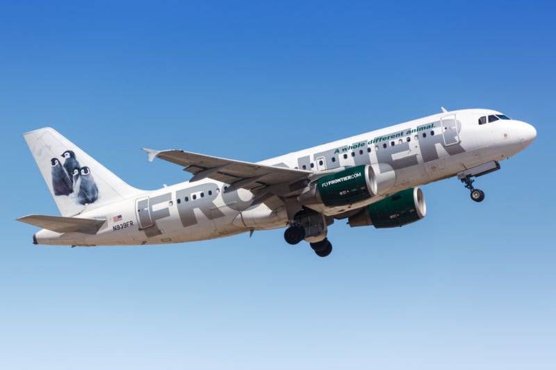 Frontier Airlines Airbus A319 in flight