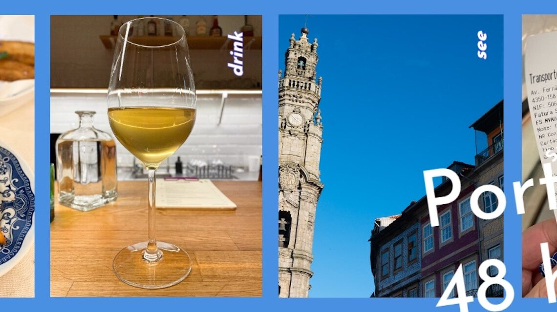 Porto spending diary banner with images of food, drink and activities