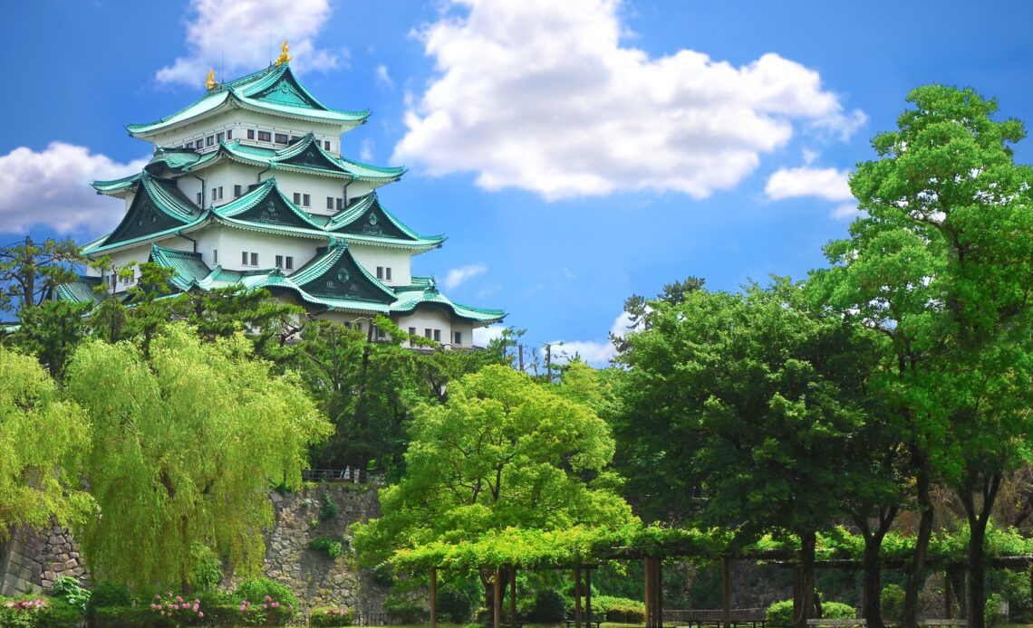 A view of the rebuilt Nagoya Castle, Nagoya, Japan