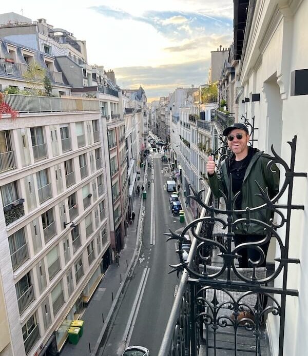 Kyle on the Balcony in Paris