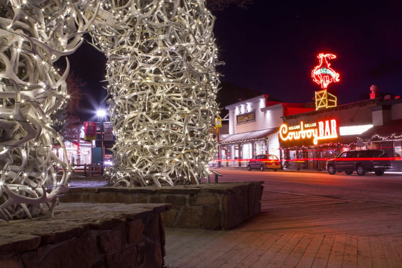 Elk Antler Arches and Million Dollar Cowboy Bar, Jackson, Wyoming