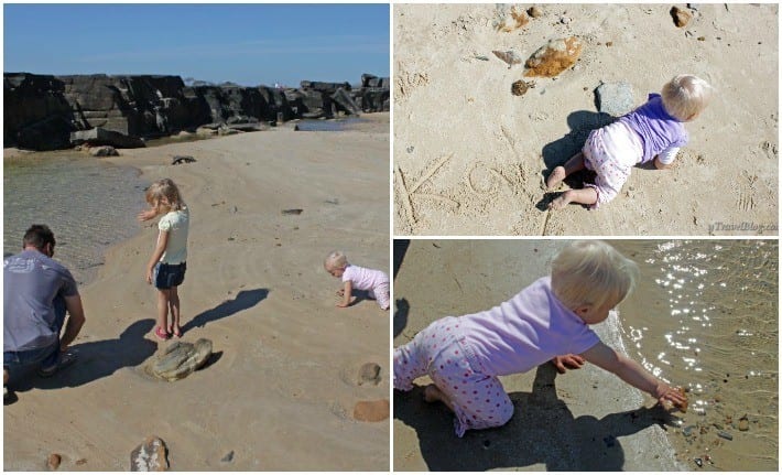 kids playing on a beach