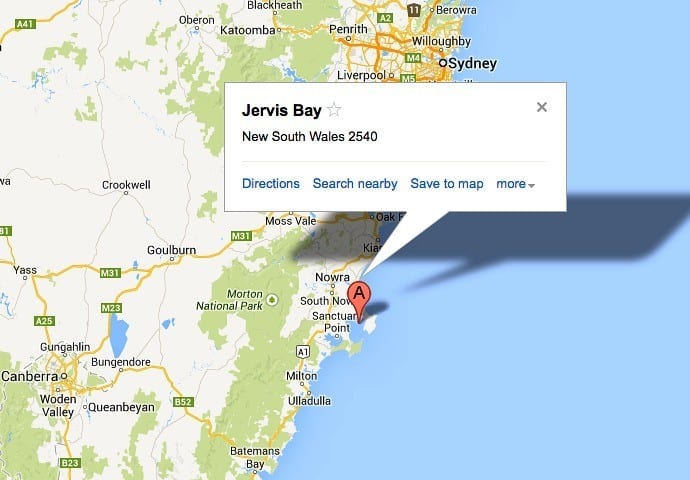 map of Jervis Bay location in nsw
