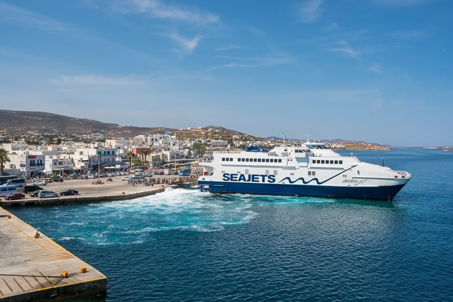 ferry boat in paros greece