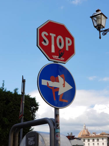 Clet Abraham, Florence, Italy, Florence street art