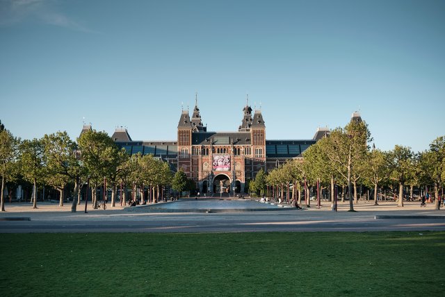 Landscape view of Rijksmuseum at sunset - Popular Free Museums in Amsterdam