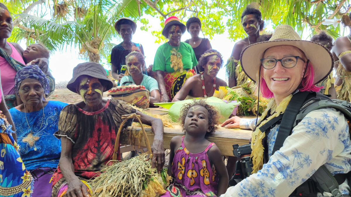 Interacting with locals in Melanesia expedition cruise