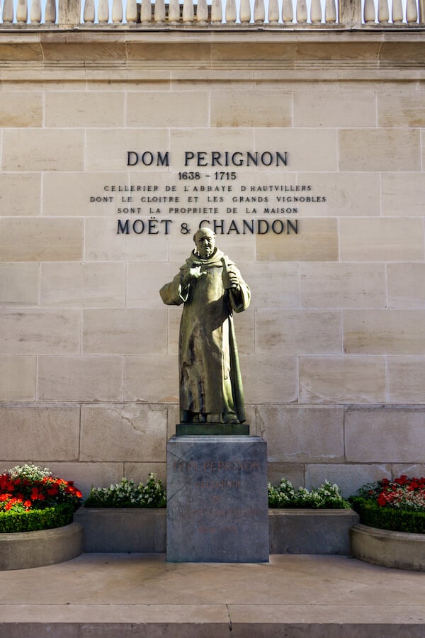 Statue of Dom Pierre Perignon at Moet & Chandon