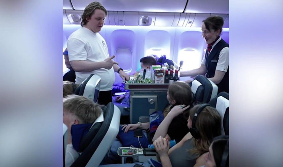 Lewis Capaldi serenades passengers on British Airways flight