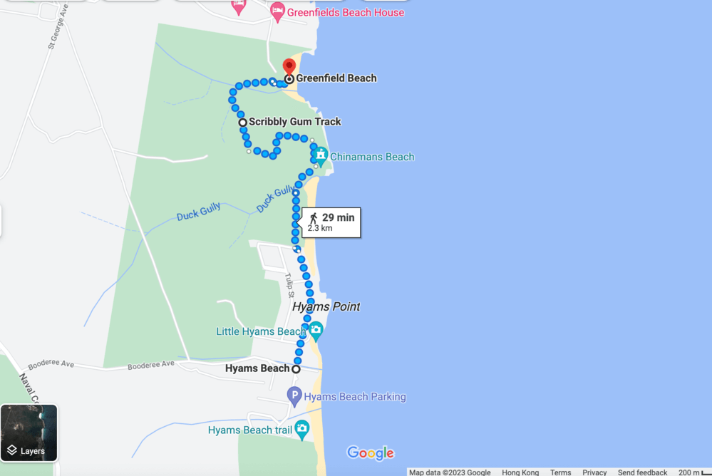 white sands walk jervis bay map