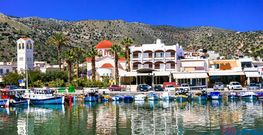 elounda crete town harbour