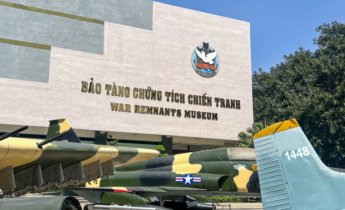 U.S. fighter jets outside the War Remnants Museum, one of the most popular things to do in Ho Chi Minh City, Vietnam