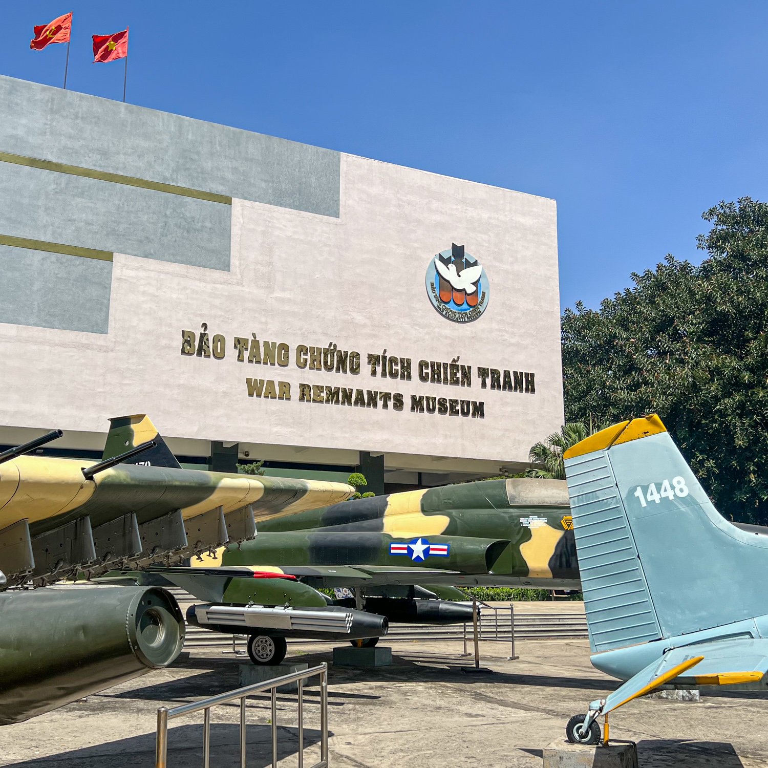 U.S. fighter jets outside the War Remnants Museum, one of the most popular things to do in Ho Chi Minh City, Vietnam