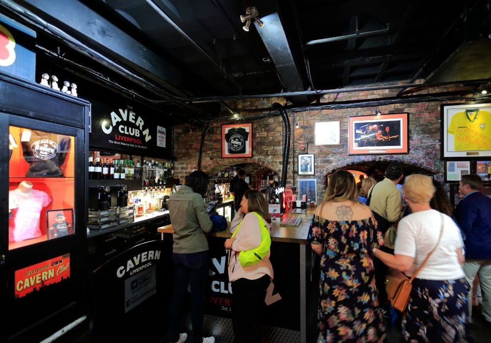 customers are in line to get orders at the Cavern Club