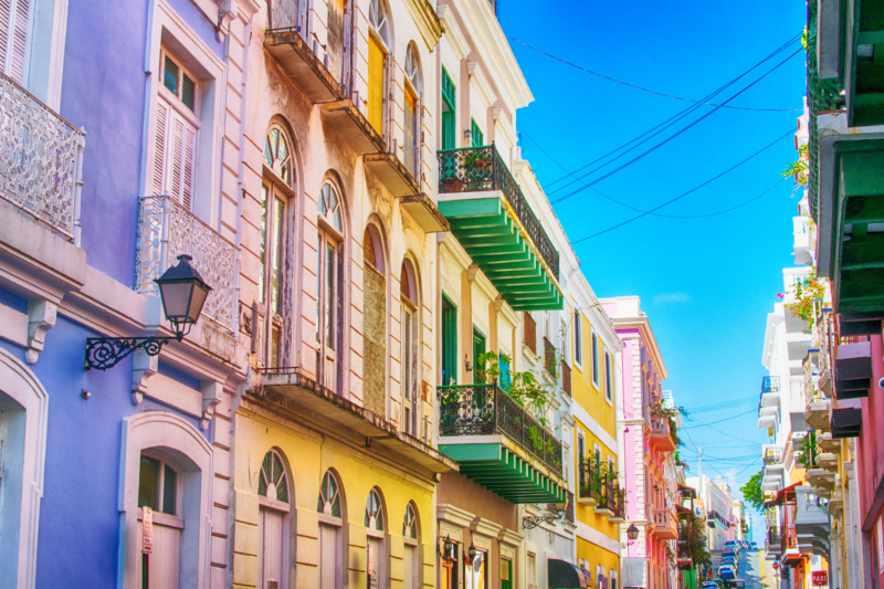Colorful homes in San Juan, Puerto Rico