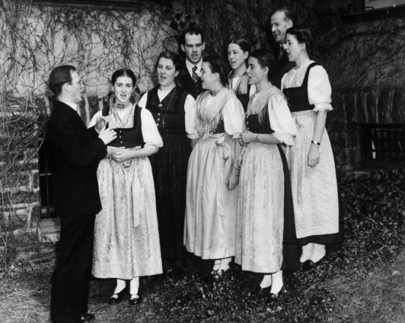 Von Trapp family singers rehearsing