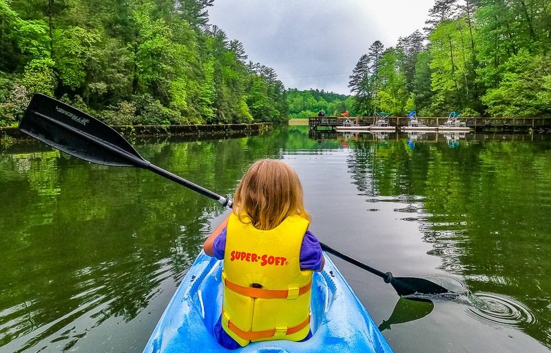 girl Kayaking at Unicoi State Park, Georgia