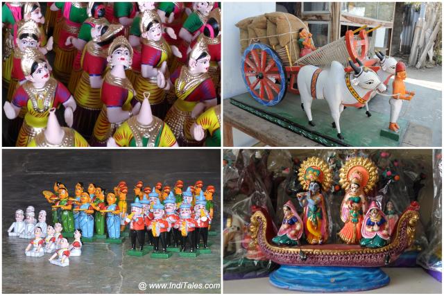 Collage of Wooden Toys from the village Kondapalli