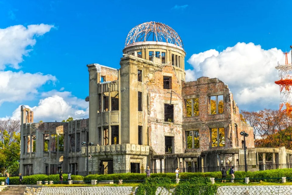 The Atomic Dome, ex Hiroshima Industrial Promotion Hall, destroyed by the first Atomic bomb in war, in Hiroshima, Japan.