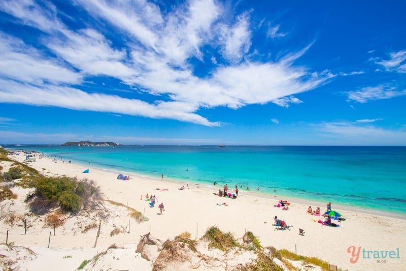 people sitting on the sand at Hamelin Bay, 