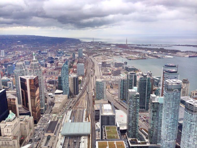 Over looking CN Tower in Toronto Canada