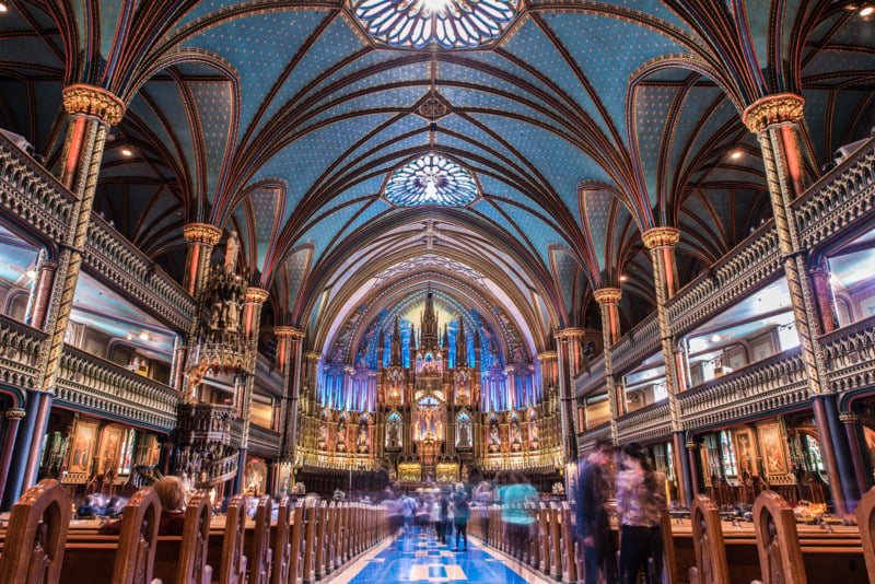 Interior of Notre Dame Basilica Montreal