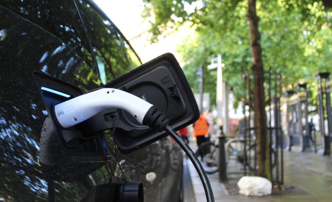 Charging an electric vehicle in the UK  (photo: Andrew Roberts)