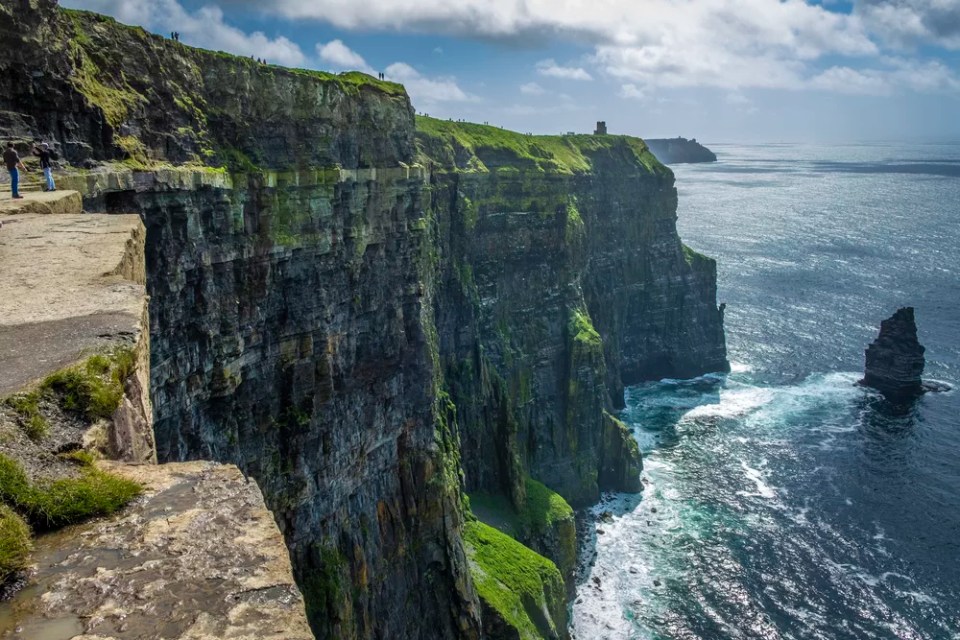 Walking at the very spectacular Cliffs of Moher, Co Clare, Ireland