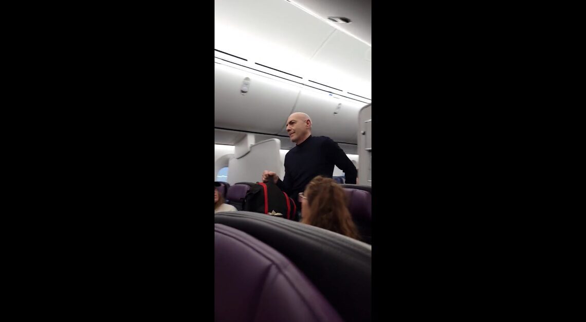 Flight turned around by United Airlines three hours in after passenger sits in crew seat waiting to use the bathroom